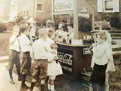 Coca Cola 1900s St. Louis MO Kids Soda Stand Early Signs Original Photo