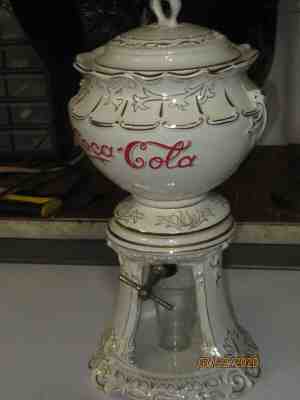VINTAGE COCA COLA ANNIVERSARY  SYRUP DISPENSER with ORIGINAL GLASS