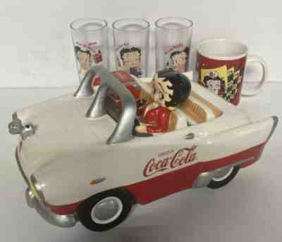 BETTY BOOP COCA COLA PREMIER EDITION Cookie Jar( W/3 Glasses And Coffee Cup)