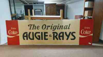 Giant Vintage Coke Coca Cola Advertising Sign Augie & Rays East Hartford CT Conn