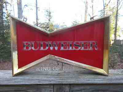 Vintage Budweiser Bow-Tie Window Sign Light Bar Display Advertising 050-/35