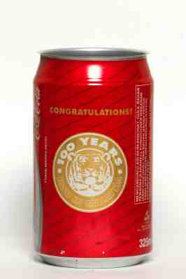 1993 Coca Cola can from Malaysia, Congratulations  100 Years Esso in Malaysia