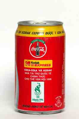 1996 Coca Cola can from Vietnam, Atlanta 1996 / Kodak Express