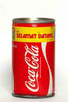 1986 Coca Cola can from Malaysia, Selamat Datang / TDC Malaysia / PATA '86