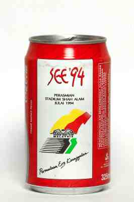 1994 Coca Cola can from Malaysia, SEE '94 / Stadium Shah Julai 1994
