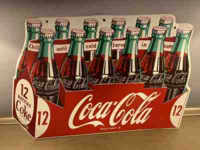 Vintage Metal Coca Cola Coke Bottle Sign A-M 9-54
