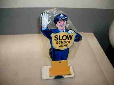 COKE Cop business card holder sign / metal 12"   Replica of old coke school sign