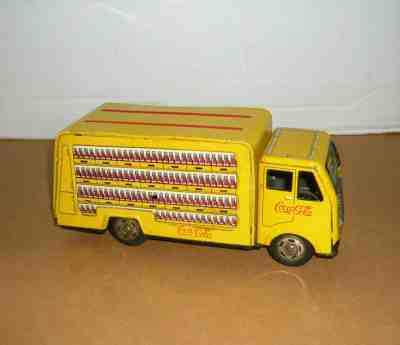 VINTAGE 1960'S JAPAN TIN FRICTION COCA-COLA BEVERAGE DELIVERY TRUCK