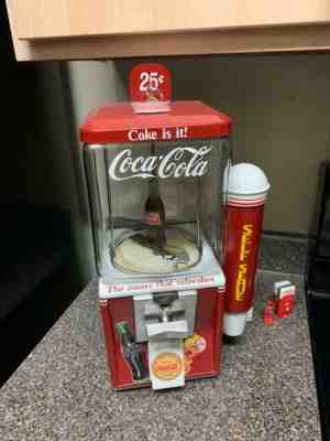  NW Coca-Cola theme gumball candy machine with glass globe & cup holder & more
