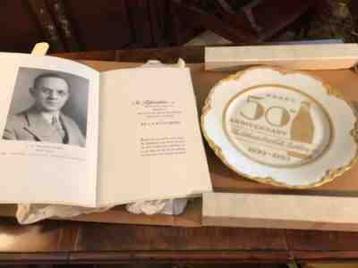 Original 1950 50th Anniversary Coca Cola Bottling Co Plate To A. L. Montgomery