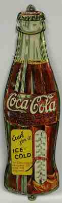 VINTAGE COCA COLA TIN SIGN THERMOMETER