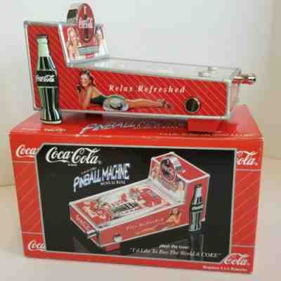 MIB Vintage 1998 Coca-Cola Collectible Pinball Machine Musical Bank ~ Lights Up