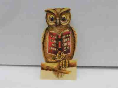 1906 COCA COLA OWL BOOKMARK CELLULOID WHITEHEAD HOAG CO. ADVERTISING