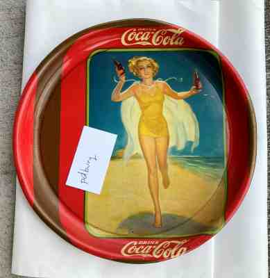 Vintage RARE Coca-Cola 1937 Running Girl MISTAKE-MIS STAMPED, American Art Works