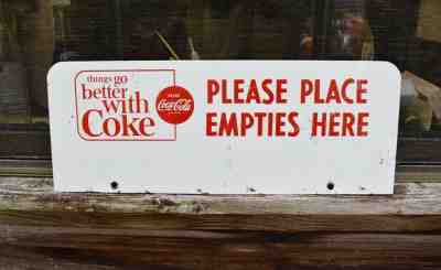 VINTAGE 1960's COCA COLA BOTTLE RACK SIGN