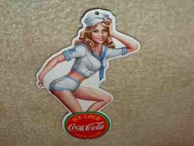 VINTAGE DRINK ICE COLD COLA COLA SODA MODEL 8" PORCELAIN METAL GASOLINE OIL SIGN