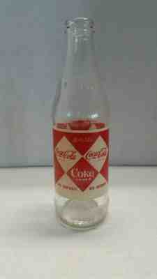 Rare Coke Bottle 1960’s ACL Multi Small Diamond 10 Ounce No Return
