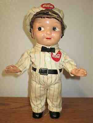 Coca Cola Buddy Lee 1950's Doll Delivery Uniform Hat BowTie Composition Original