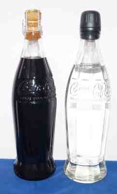 2 Coca-Cola glass TEST champagne style bottles embossed 750ml 2015 UNRELEASED