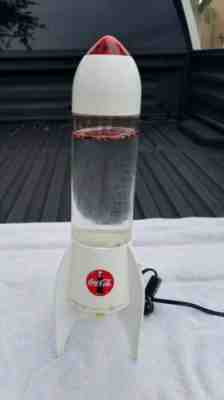 Vintage Motion Coke Coca Cola Electronic Light Up Water Globe Rocket Lamp