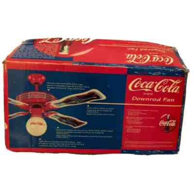 COCA COLA DOWNROD CEILING FAN 44” Coke Globe Glass New NOS Vintage