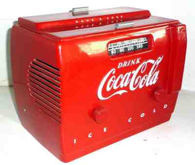 1949 restored Coke Cooler Radio, point of purchase, excellent