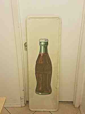 Rare Vintage Original Self Framed Coke Coca Cola Upright Bottle Metal Sign NOS
