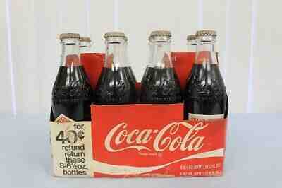 8 Pack Coke Coca Cola Pembroke Plant 1976 Straight Glass Bottles Full Unopened