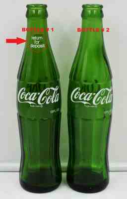 *X RARE! 1974 Emerald Green Glass 10oz Coca Cola Bottle BOSTON MASS Bottle #1