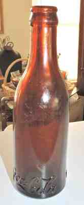 RARE ORIGINAL STRAIGHT SIDE COCA COLA AMBER BOTTLE "  GREENWOOD, MISS  "  NICE "