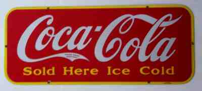 Very Rare - 1941 Canadian Coca-Cola Porcelain Kick Plate Sign - NOS - NEAR MINT 