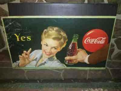 RARE Dated 1948 Coca-Cola Cardboard Sign