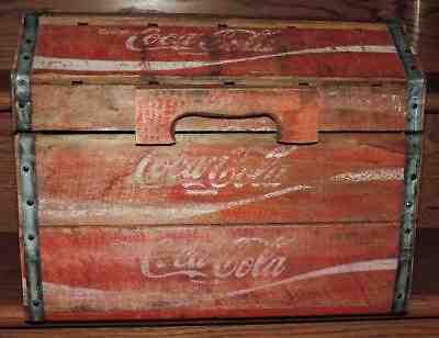 RARE* 1984 CINCINNATI OHIO WOODEN COCA-COLA BOTTLE CRATE TREASURE CHEST BOX