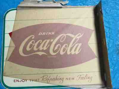 Vintage Coca Cola Fishtail Flange Sign - Amazing - from Original Shipping Paper 