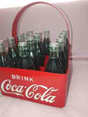Vintage COCA Cola Restored Metal Embossed 1950s Stadium Caddy Carrier Vendor