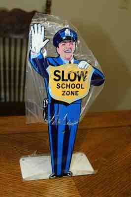 Coca Cola Cop business card holder sign / metal 12"   NOW ONLY $79 FREE SHIPPING
