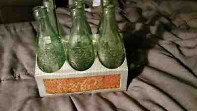 Vintage Coca Cola Tin Carry 6pack With Bottles