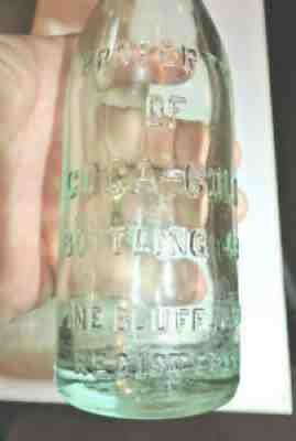 RARE EARLY BLOCK LETTERS STRAIGHT SIDED COCA COLA BOTTLE " PINE BLUFF, ARK "