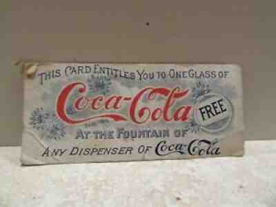 Coca Cola Coupon 1890â??s Or 1900â??s Early Paper Advertising ORIGINAL