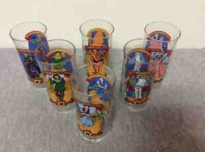 Wizard of Oz 50th Anniversary 1989 Coca Cola Promotional Glasses Set os 6