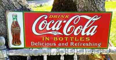 Antique Vintage 1931 Coca Cola Coke Soda Original Tin Metal Advertising SignÂ 