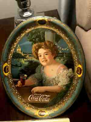 RARE 1909 Coca-Cola Exhibition Girl SERVING TRAY