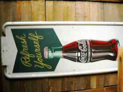 Antique 5Â¢ Coca Cola Refresh Yourself 1923 Sign Vintage Retro 5-cent Coke