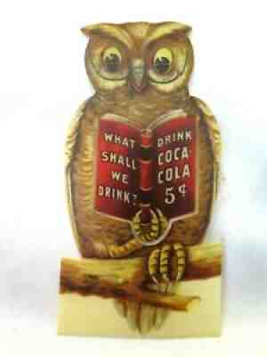 COCA COLA OWL BOOKMARK 1906 CELLULOID WHITEHEAD HOAG CO. ADVERTISING