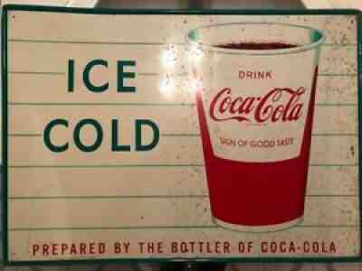 Vintage 1959â??s Coca Cola Cup Sign - Elusive