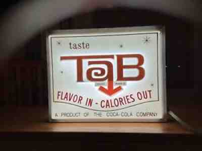 Tab Â Dual Sided Hanging Â or Mounted Lighted Sign with Hardware 1960â??s Era