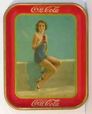 1933 COCA-COLA TIN LITHOGRAPH ADVERTISING TRAY FRANCES DEE TIN LITHO COKE TRAY
