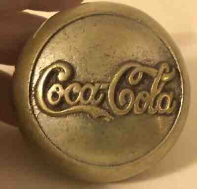 Antique Solid Brass Rare Coca Cola Doorknob Early