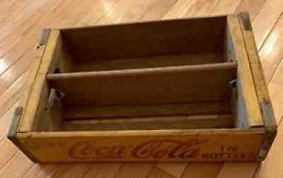 Antique COCA COLA Bottle Crate Carrier Yellow Red Stencil JAMES CRASS VERY RARE!