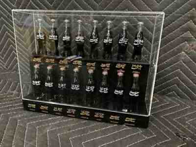 International (16) Coca Cola Mini Contour Bottle Collection With Display Case